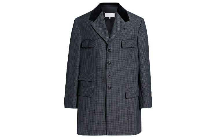 Maison Margiela Pendleton FW23 Logo Plaid Double-Breasted Loose Jacket Black Unisex S67AM0071S78242001F