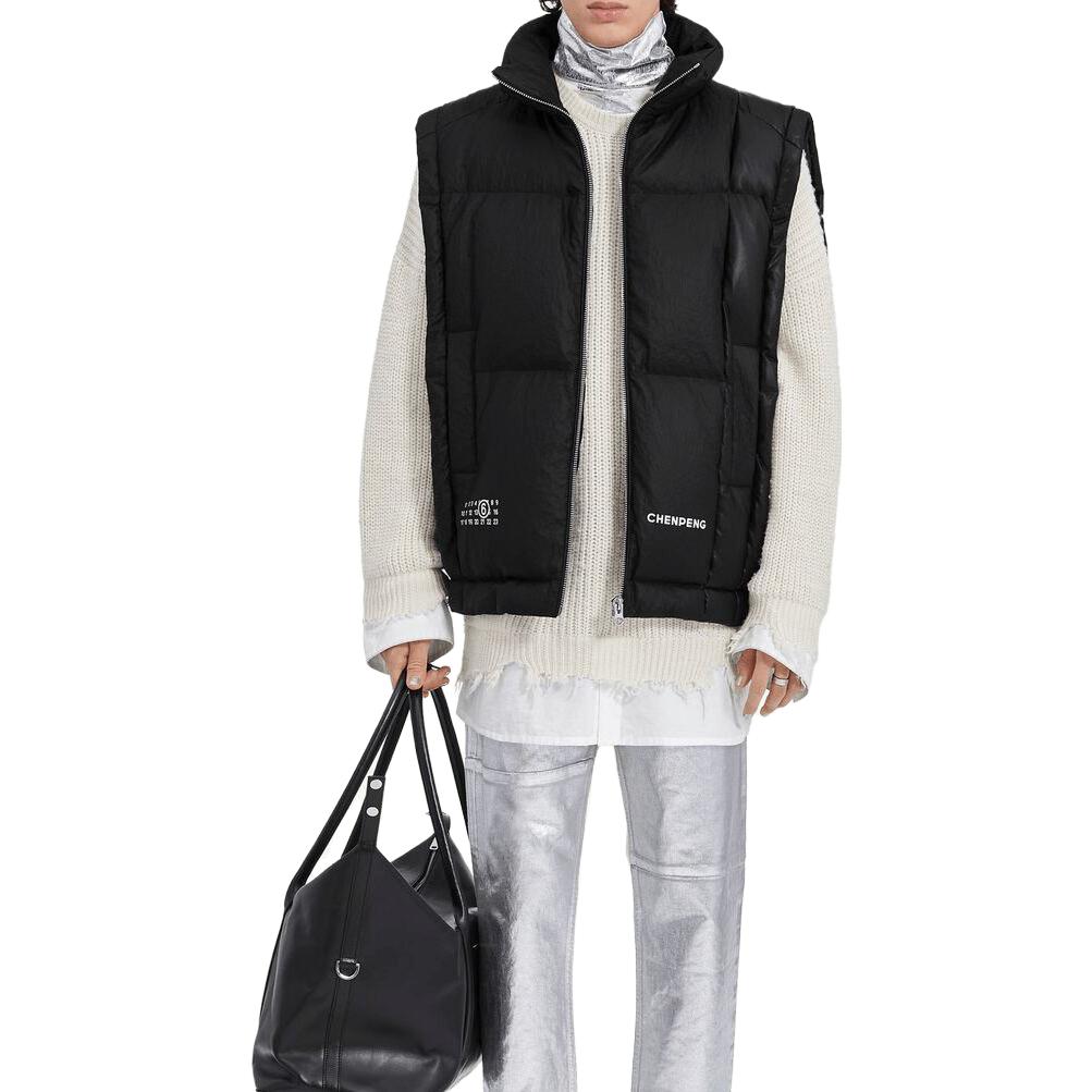 Maison Margiela MM6 CHENPENG FW23  Black Leather Detail Puffer Vest. S62FB0060S78460900 圖 3