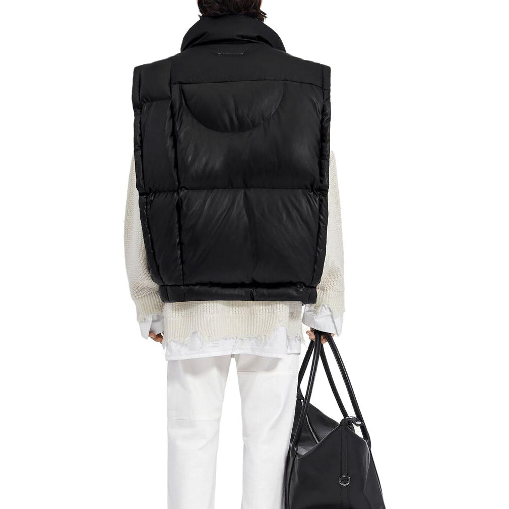 Maison Margiela MM6 CHENPENG FW23  Black Leather Detail Puffer Vest. S62FB0060S78460900 圖 4