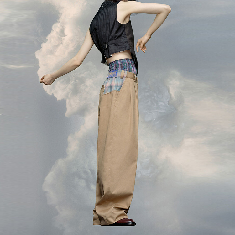 Purchase Maison Margiela x Pendleton FW23 米色拼布休闲裤 男女同款 S29KA0383S54042114