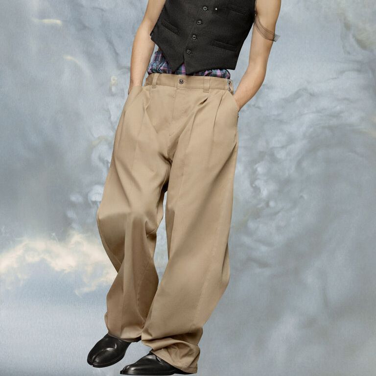 Details for Maison Margiela x Pendleton FW23 米色拼布休闲裤 男女同款 S29KA0383S54042114