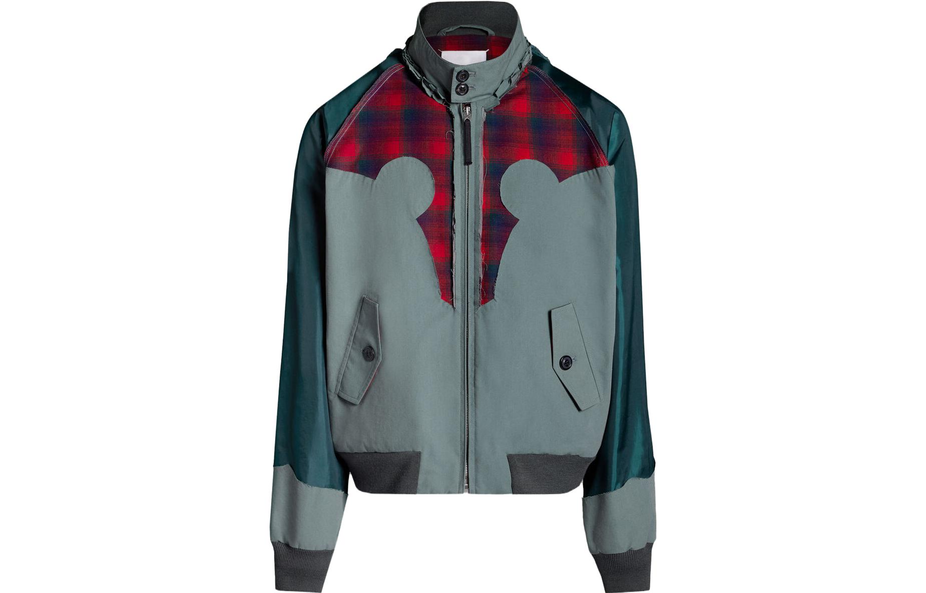 Maison Margiela Pendleton FW23 Colorblock Bomber Jacket Unisex Green S67AM0056S78035614