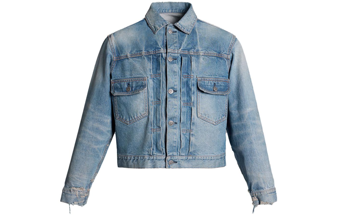 Maison Margiela x Pendleton FW23 Colorblock Stitch Vintage Denim Jacket Blue Unisex. S67AM0058S30561984