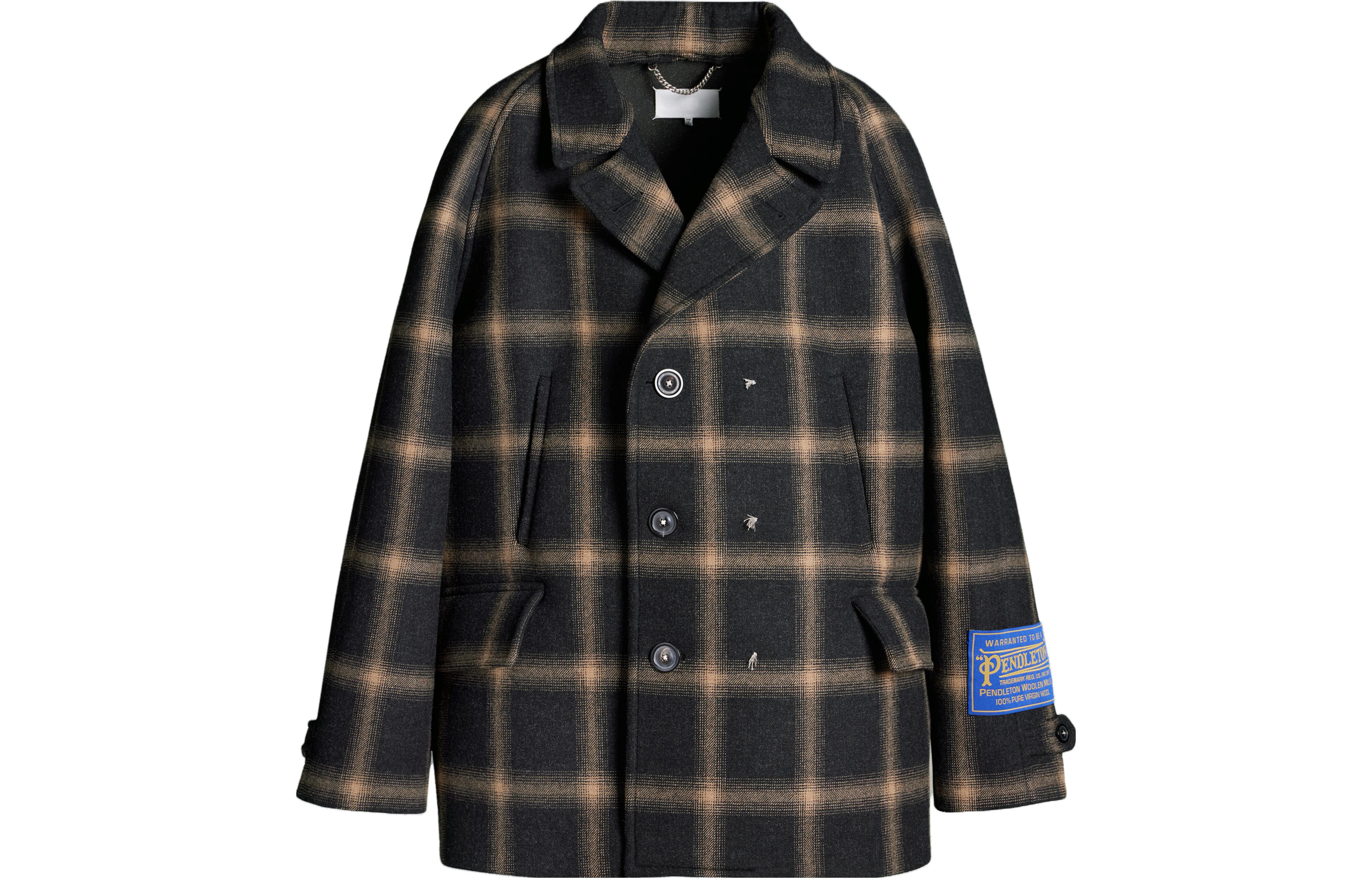 Maison Margiela Pendleton FW23 Plaid Zip Hoodie Black Unisex S67HG0022S25570855