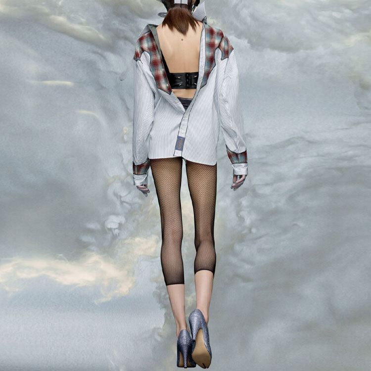 Maison Margiela Pendleton FW23 Logo Wool Patchwork Shirt Unisex Light Blue S67DT0008S78214001F 圖 4