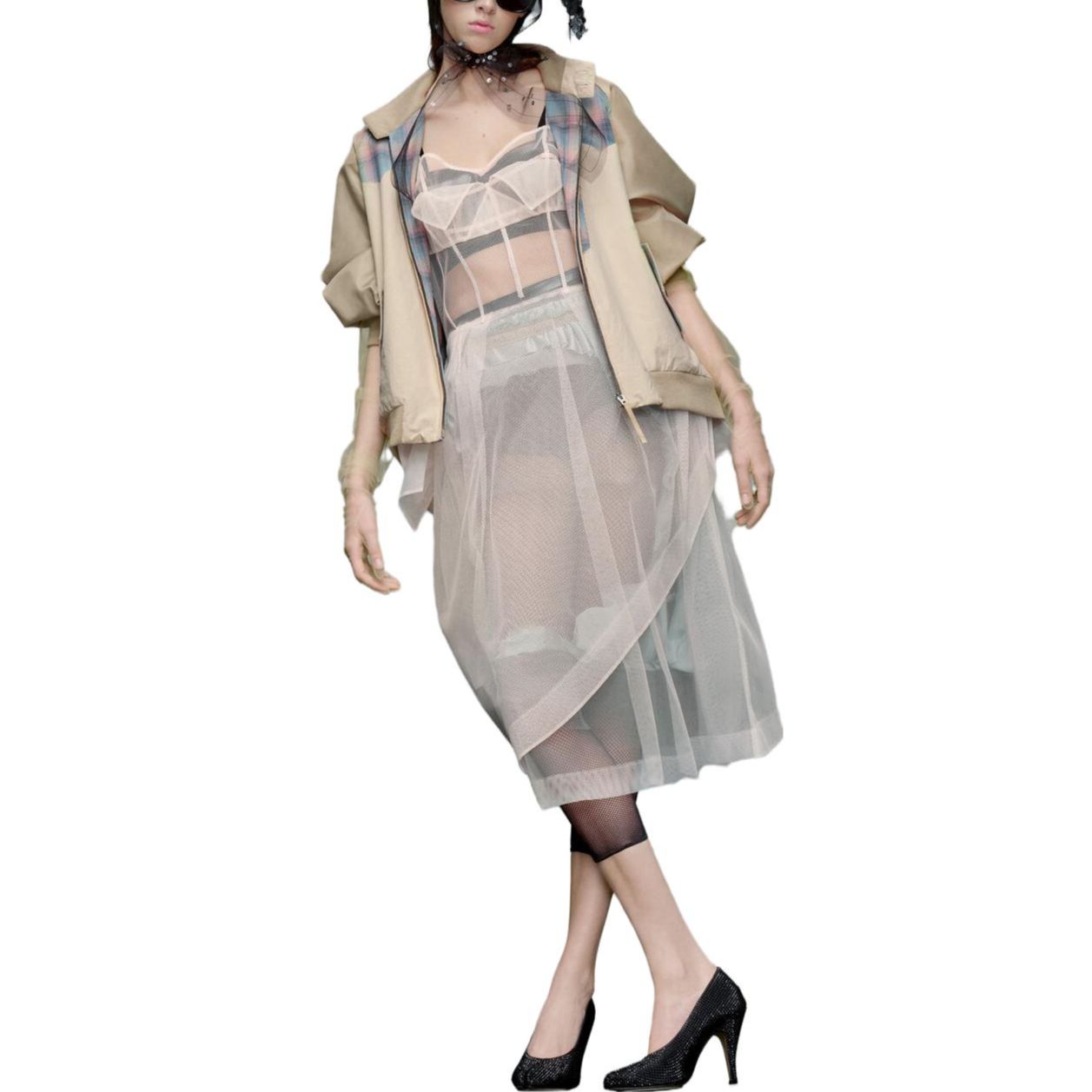 Lookbook Maison Margiela x Pendleton FW23 格纹高领休闲外套 男女款 棕色. S67AM0056S54455-115