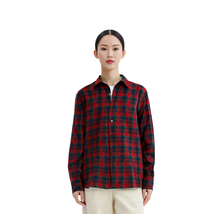 Maison Margiela Pendleton FW23 Red Plaid Wool Unisex Shirt with Point Collar S67DT0010S78037001F 圖 9