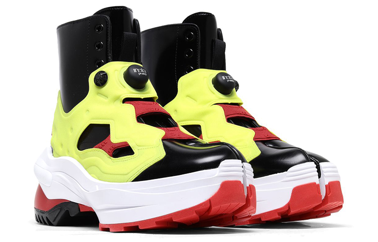 Lookbook Reebok x Maison Margiela Tabi Instapump Fury Lo 聯名款 耐磨防滑 高幫運動鞋 黃色拼接