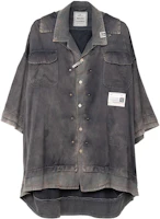 Maison Mihara Yasuhiro Distressed Loose-Fit Short Sleeve Shirt Grey A12SH071-BLACK Maison Mihara Yasuhiro Distressed Loose-Fit Short Sleeve Shirt Grey A12SH071-BLACK