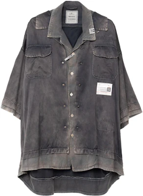Maison Mihara Yasuhiro 灰色復古寬鬆短袖襯衫 A12SH071-BLACK Buy Maison Mihara Yasuhiro 灰色復古寬鬆短袖襯衫 A12SH071-BLACK