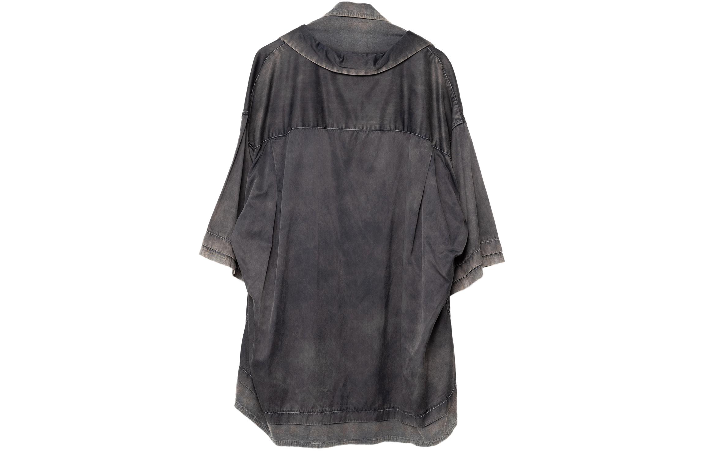 Maison Mihara Yasuhiro  Distressed Loose-Fit Short Sleeve Shirt Grey A12SH071-BLACK 圖 3