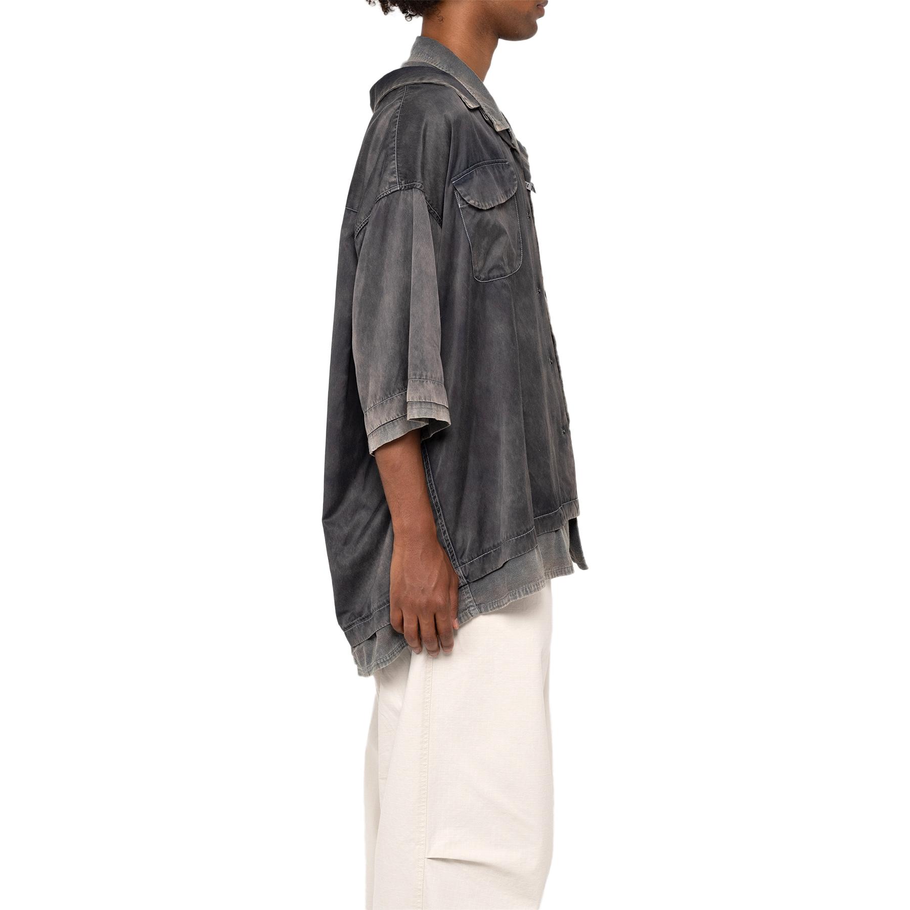 Maison Mihara Yasuhiro  Distressed Loose-Fit Short Sleeve Shirt Grey A12SH071-BLACK 圖 6
