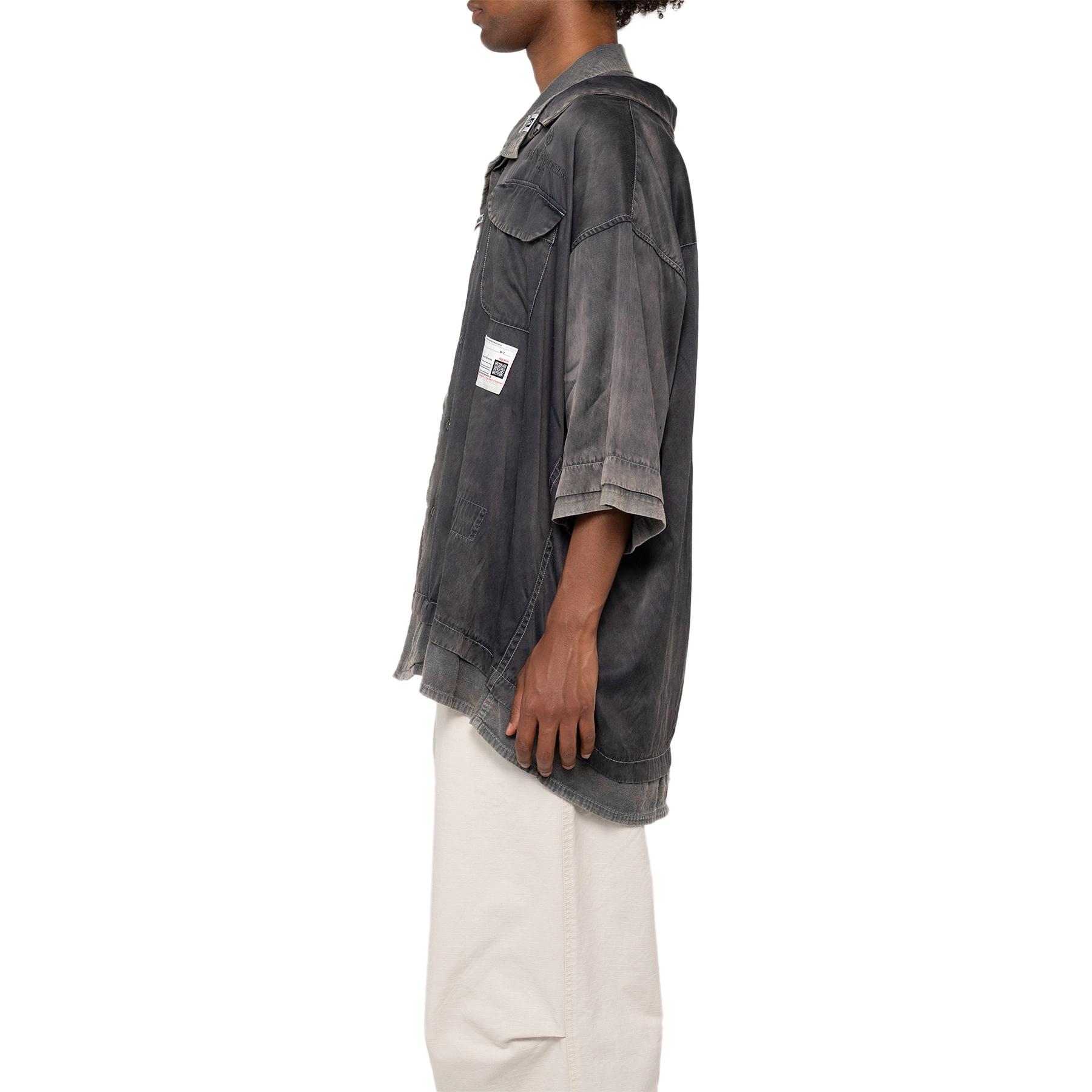 Maison Mihara Yasuhiro  Distressed Loose-Fit Short Sleeve Shirt Grey A12SH071-BLACK 圖 7