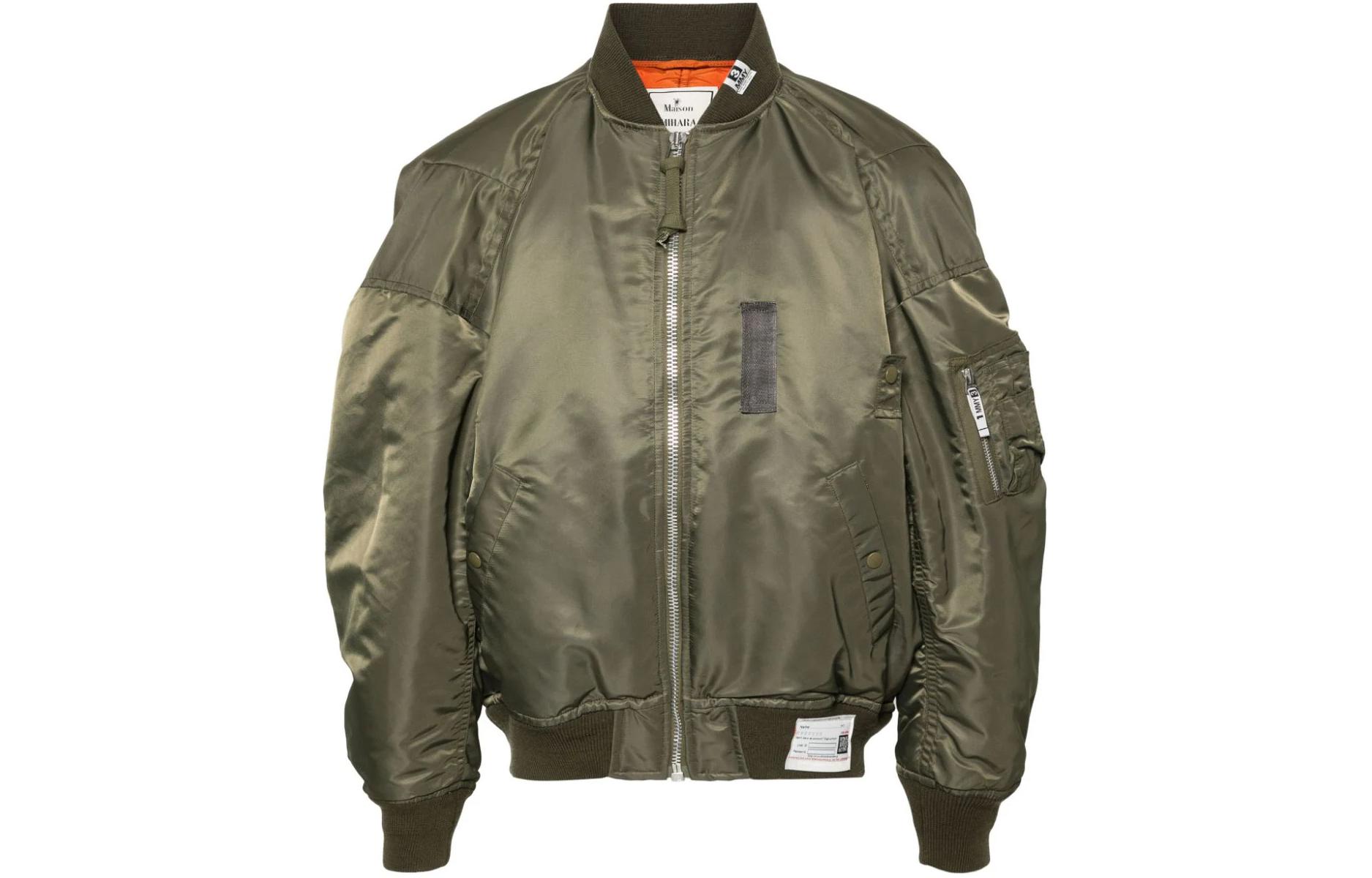 Maison Mihara Yasuhiro  Olive Green Logo Padded Crewneck Oversized Jacket. A12BL051-KHAKI 圖 2