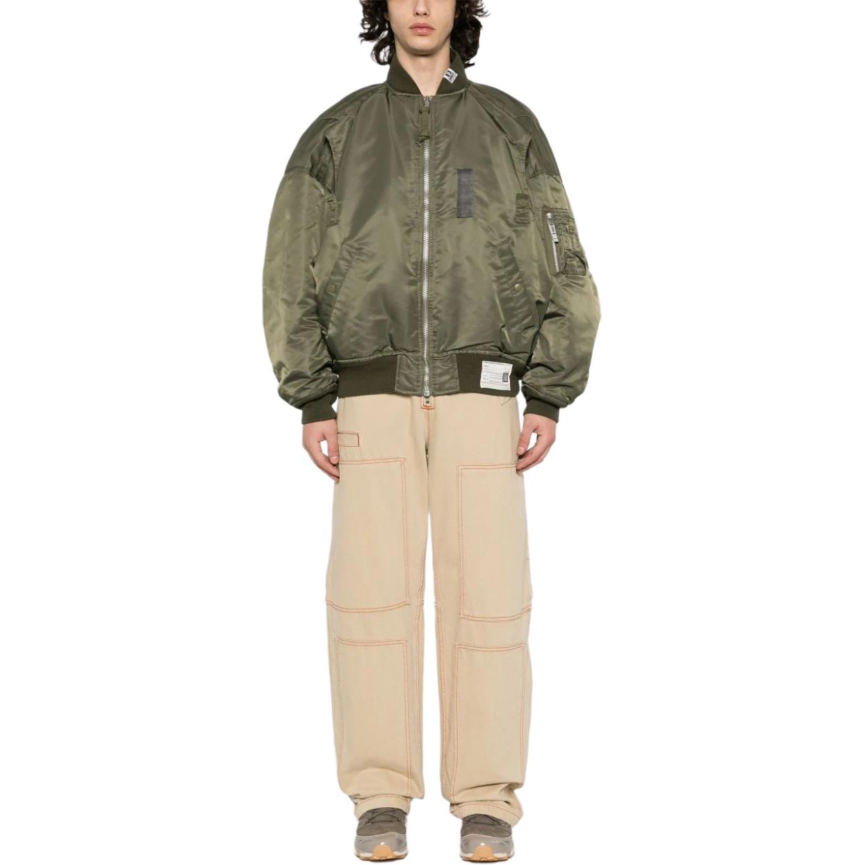 Maison Mihara Yasuhiro  Olive Green Logo Padded Crewneck Oversized Jacket. A12BL051-KHAKI 圖 3