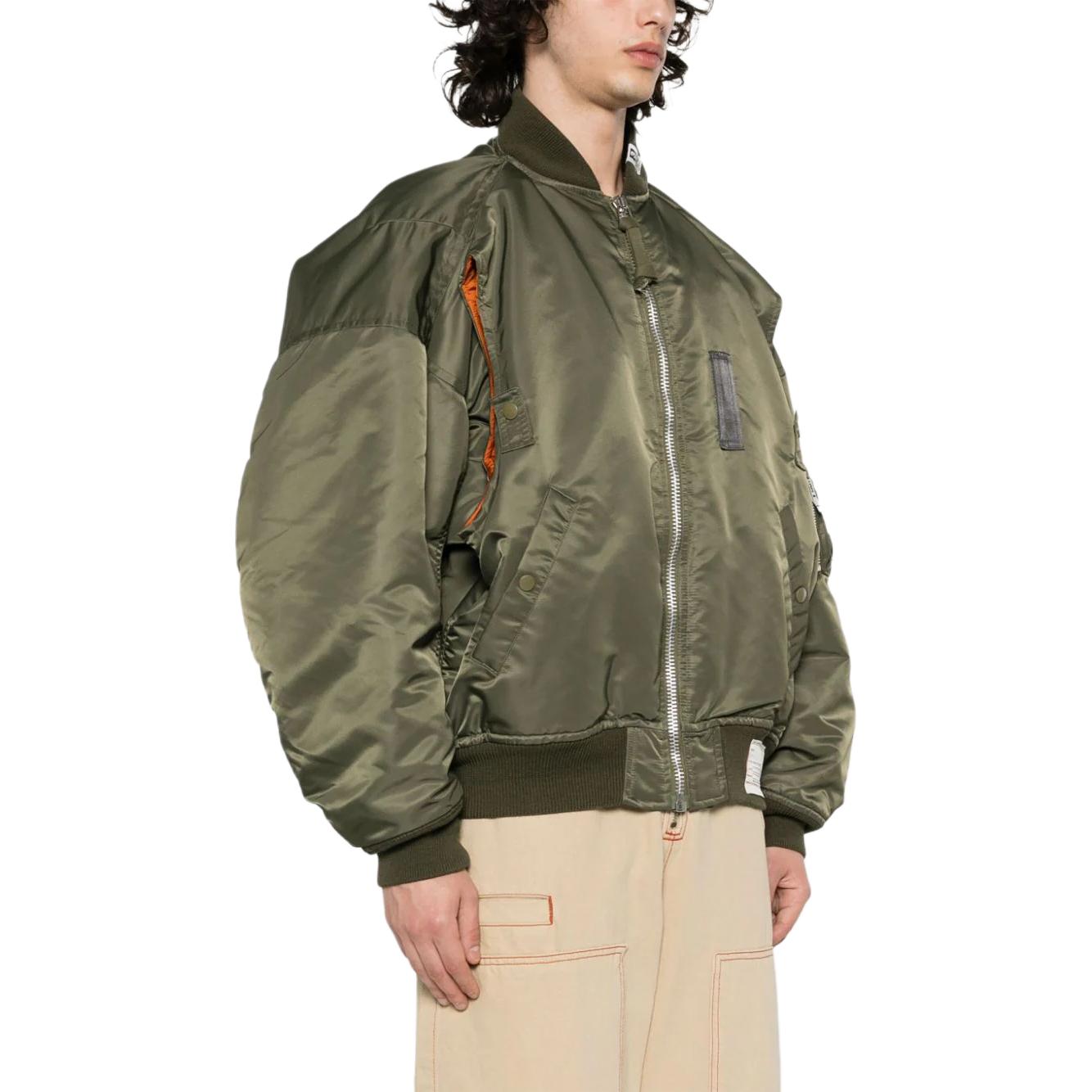 Maison Mihara Yasuhiro  Olive Green Logo Padded Crewneck Oversized Jacket. A12BL051-KHAKI 圖 5