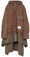 Maison Mihara Yasuhiro Back Quilt Field Jacket Brown Hooded Zip-Up Coat A11CT043-BROWN Maison Mihara Yasuhiro Back Quilt Field Jacket Brown Hooded Zip-Up Coat A11CT043-BROWN