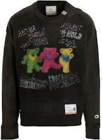 Maison Mihara Yasuhiro Bear Print Distressed Crewneck Sweatshirt Black Mens A09PO552-BLACK Maison Mihara Yasuhiro Bear Print Distressed Crewneck Sweatshirt Black Mens A09PO552-BLACK