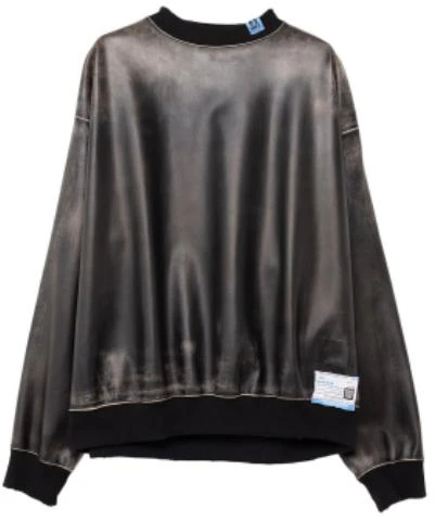 maison-mihara-yasuhiro-black-glossy-solid-pullover-crewneck-sweatshirt-a11-po-562-black