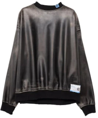 Maison Mihara Yasuhiro 黑色亮面纯色套头圆领卫衣 A11PO562-BLACK Buy Maison Mihara Yasuhiro 黑色亮面纯色套头圆领卫衣 A11PO562-BLACK