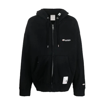 Maison Mihara Yasuhiro Black Hoodie with Letter Print A11HD601-BLACK