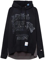 Maison Mihara Yasuhiro Black Hoodie with Letter Print A11HD601-BLACK Maison Mihara Yasuhiro Black Hoodie with Letter Print A11HD601-BLACK