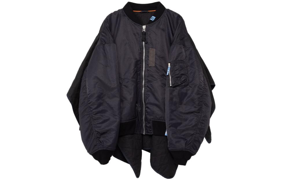 Maison Mihara Yasuhiro Black Loose-Fit Zip-Up Jacket with Lapel Collar G12JK022-BLACK