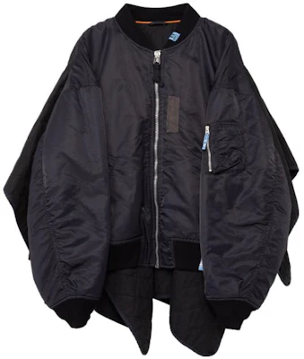 Maison Mihara Yasuhiro 男士黑色寬鬆款拉鍊披肩夾克附口袋 A11BL052-BLACK Buy Maison Mihara Yasuhiro 男士黑色寬鬆款拉鍊披肩夾克附口袋 A11BL052-BLACK