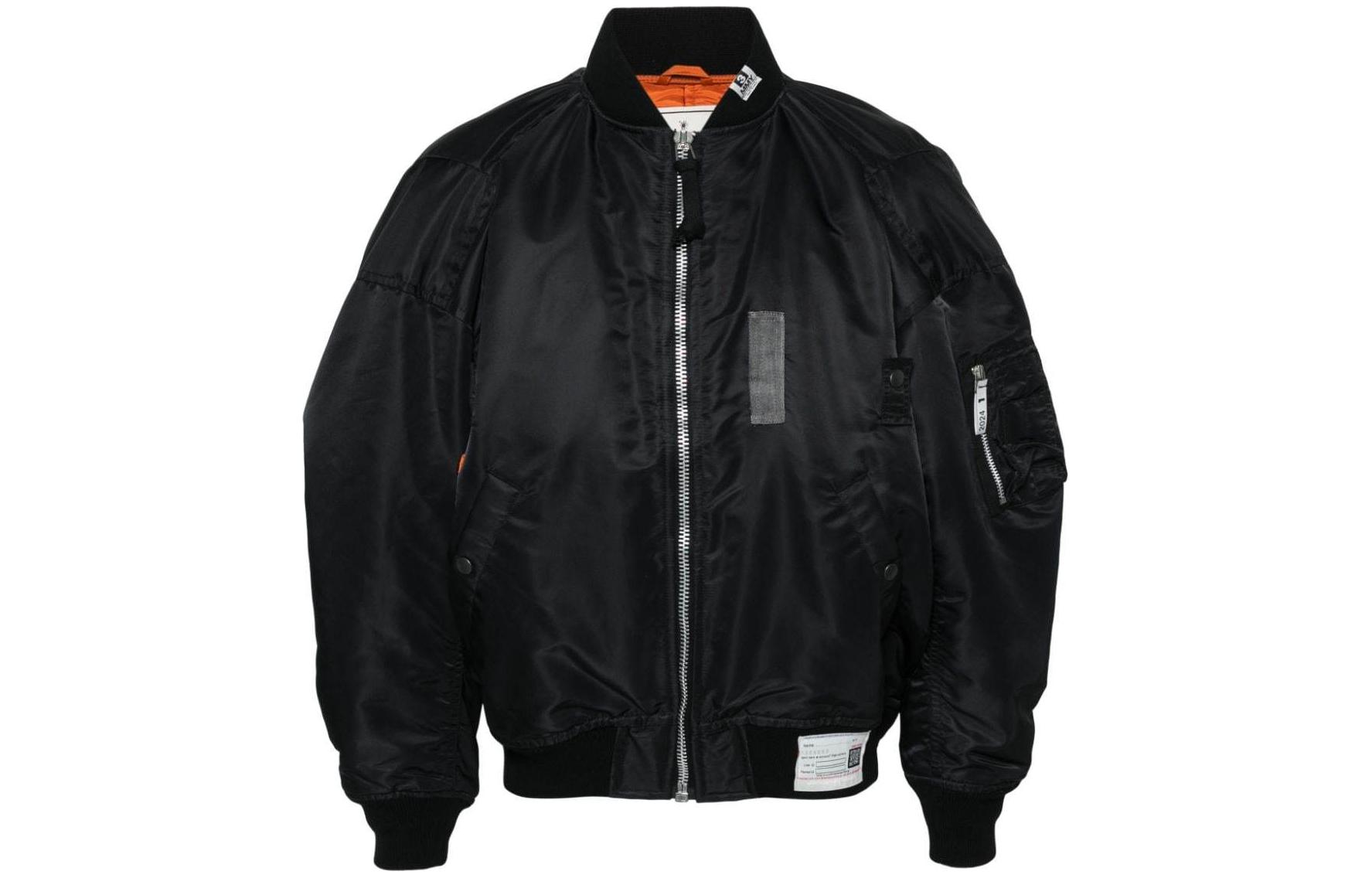 Maison Mihara Yasuhiro Black Printed Oversized Zip-Up Hoodie G12HD053-BLACK