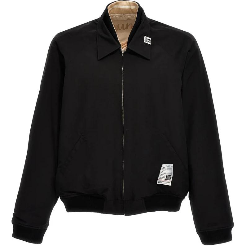 Maison Mihara Yasuhiro Black Short-Sleeve Hoodie with Letter Print () A11HD592BLACK