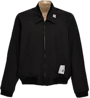 Maison Mihara Yasuhiro Black Reversible Zip-Up Jacket with Logo Collar J12BL042BLACK Maison Mihara Yasuhiro Black Reversible Zip-Up Jacket with Logo Collar J12BL042BLACK