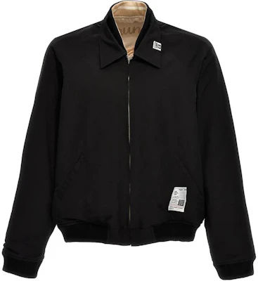 Maison Mihara Yasuhiro 黑色可翻转拉链夹克带 logo 领 J12BL042BLACK Buy Maison Mihara Yasuhiro 黑色可翻转拉链夹克带 logo 领 J12BL042BLACK
