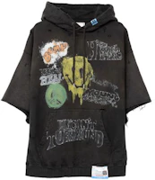 Maison Mihara Yasuhiro Black Short-Sleeve Hoodie with Letter Print () A11HD592BLACK Maison Mihara Yasuhiro Black Short-Sleeve Hoodie with Letter Print () A11HD592BLACK