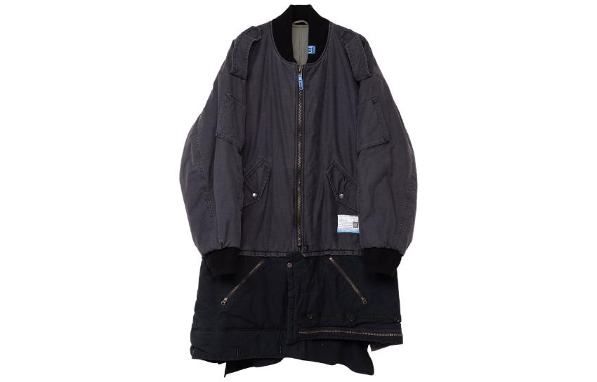 Maison Mihara Yasuhiro Black Solid Drawstring Hooded Zip Jacket I09PK541-BLACK