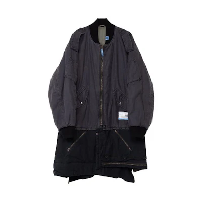 Maison Mihara Yasuhiro Black Solid Drawstring Hooded Zip Jacket I09PK541-BLACK
