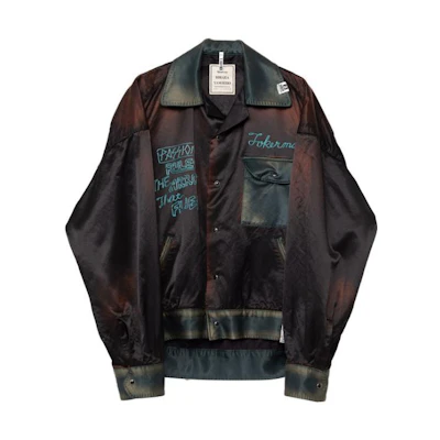 Maison Mihara Yasuhiro Distressed Teddy Print Pullover Sweatshirt Navy Men A09PO552-NAVY