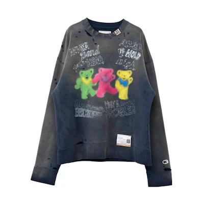 Maison Mihara Yasuhiro Distressed Washed Pullover Hoodie Green Oversized Fit A12HD541GREEN