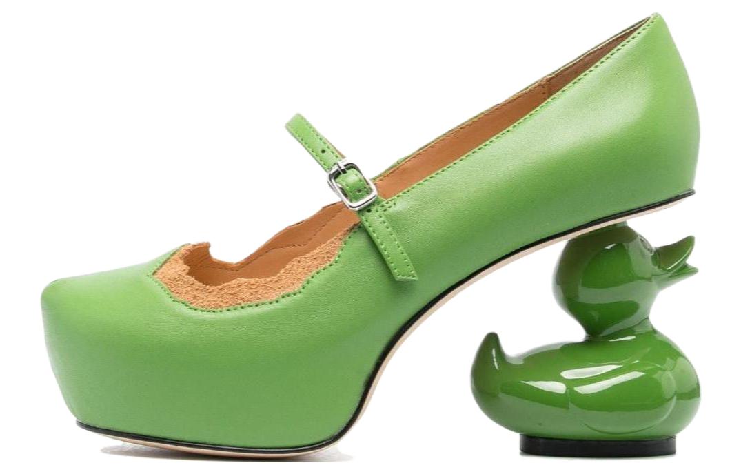Maison Mihara Yasuhiro Duck heel pumps 'Green' B10FW706