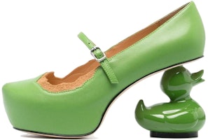 Maison Mihara Yasuhiro Duck heel pumps 'Green' B10FW706 Maison Mihara Yasuhiro Duck heel pumps 'Green' B10FW706