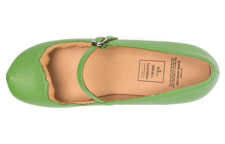 Lookbook MIHARA YASUHIRO三原康裕 皮革 百搭時尚 異形跟 高跟鞋 10cm 女款 綠色