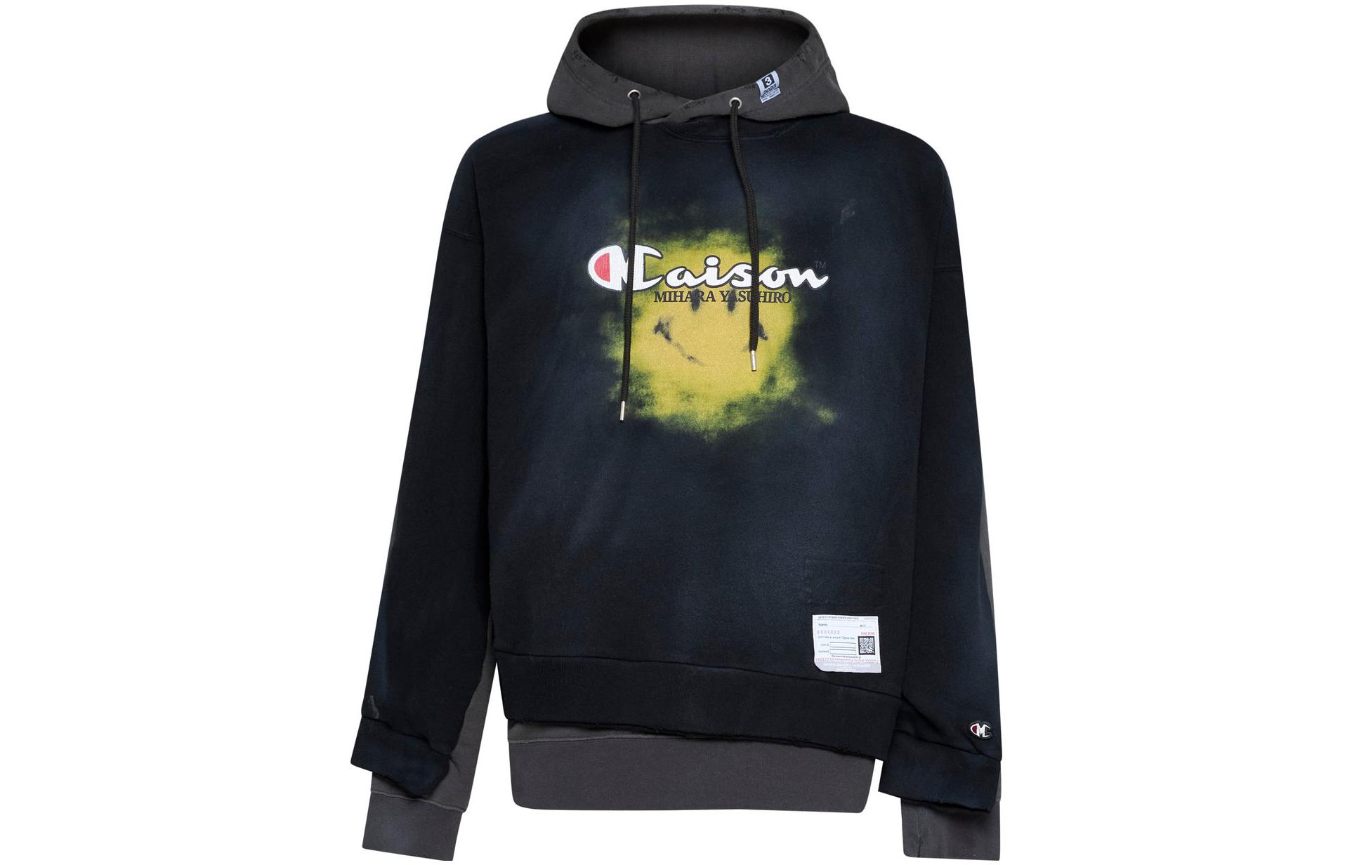 Maison Mihara Yasuhiro FW23 Green Letter Print Pullover Hoodie Men A11HD712-GREEN