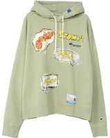 Maison Mihara Yasuhiro FW23 Green Letter Print Pullover Hoodie Men A11HD712-GREEN Maison Mihara Yasuhiro FW23 Green Letter Print Pullover Hoodie Men A11HD712-GREEN