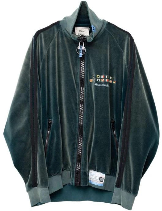 maison-mihara-yasuhiro-fw-23-green-wide-back-velour-track-jacket-for-men-a11-jk-582-green