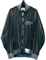Maison Mihara Yasuhiro FW23 Green Wide Back Velour Track Jacket for Men A11JK582-GREEN Maison Mihara Yasuhiro FW23 Green Wide Back Velour Track Jacket for Men A11JK582-GREEN