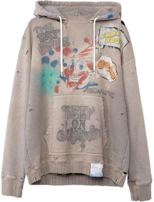 Maison Mihara Yasuhiro FW23 經典笑臉寬鬆連帽衫 米色復古男款上衣 A11HD591-BEIGE Buy Maison Mihara Yasuhiro FW23 經典笑臉寬鬆連帽衫 米色復古男款上衣 A11HD591-BEIGE