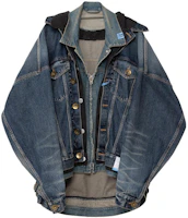Maison Mihara Yasuhiro FW23 Zip Collar Indigo Long Sleeve Jacket A11BL021-INDIGO Maison Mihara Yasuhiro FW23 Zip Collar Indigo Long Sleeve Jacket A11BL021-INDIGO