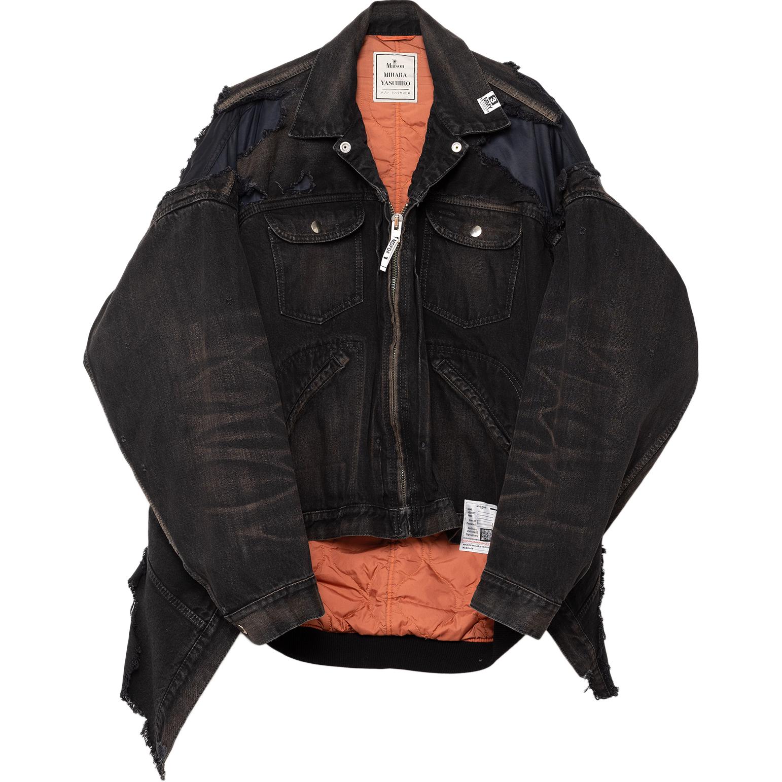 Maison Mihara Yasuhiro FW24  Retro Layered Denim Jacket Black J13BL121-BLACK
