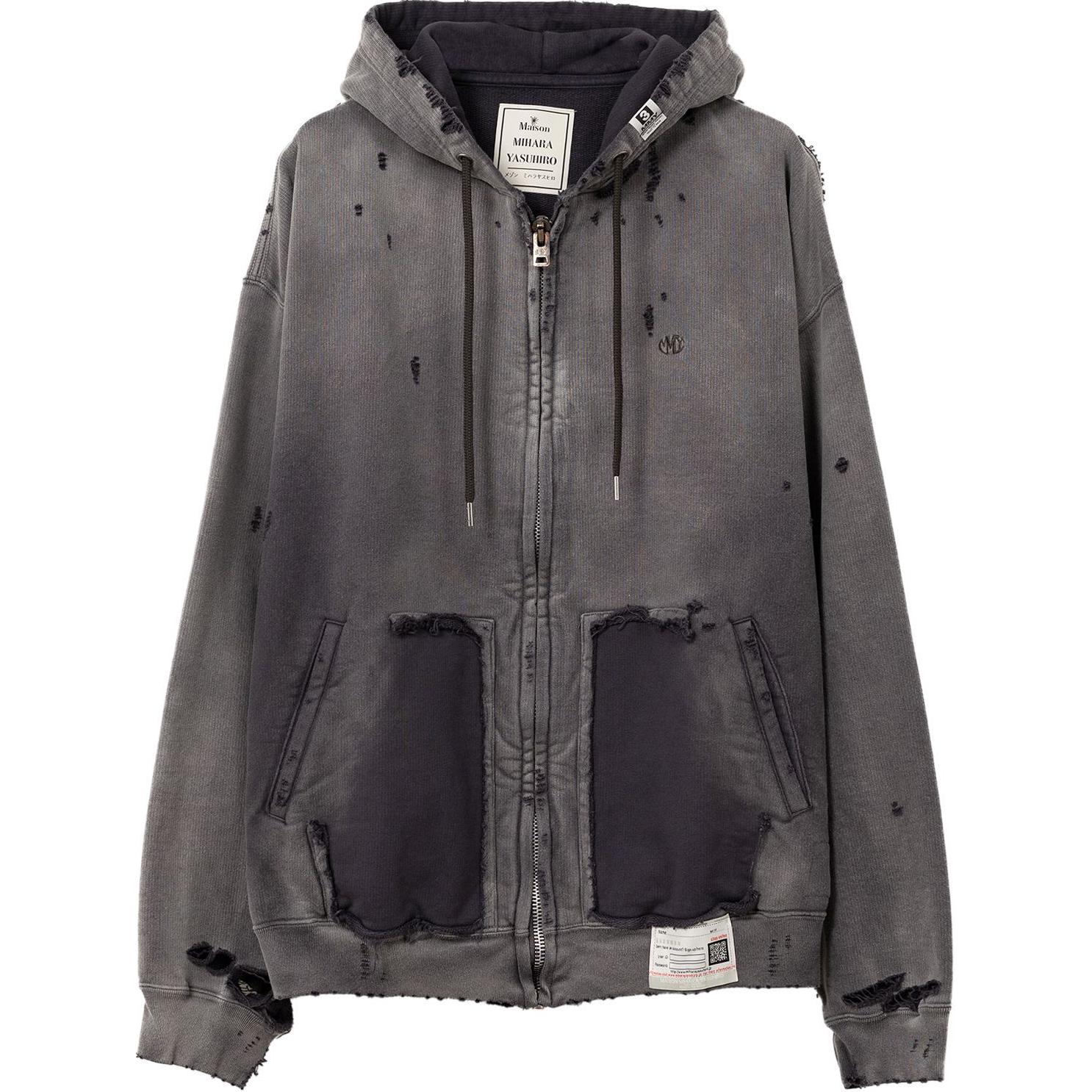 Maison Mihara Yasuhiro FW24 Faded Zip Hoodie Yellow - Loose-Fit Long Sleeve A13PK541-YELLOW