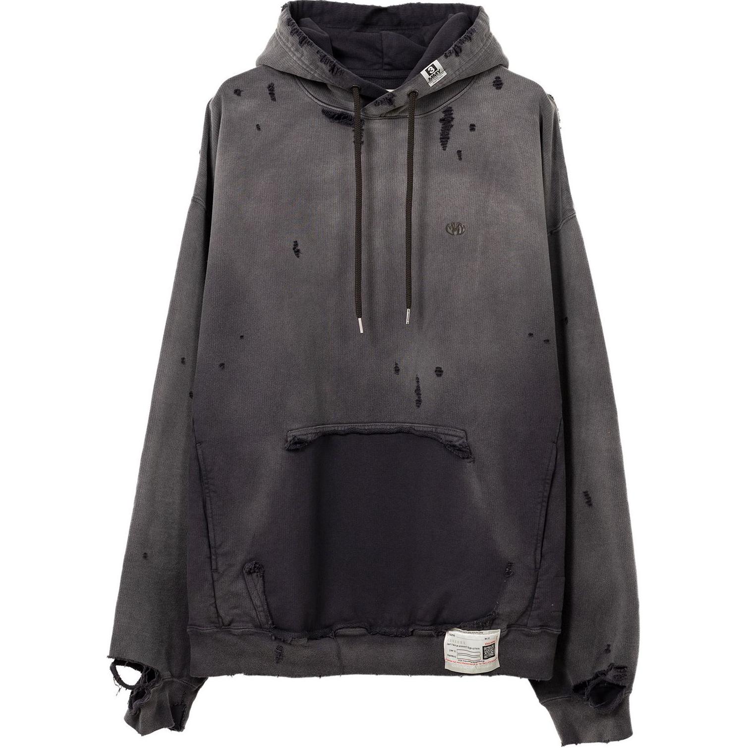 Maison Mihara Yasuhiro FW24 Oversized Faded Distressed Hoodie Men Brown A13HD542-BROWN