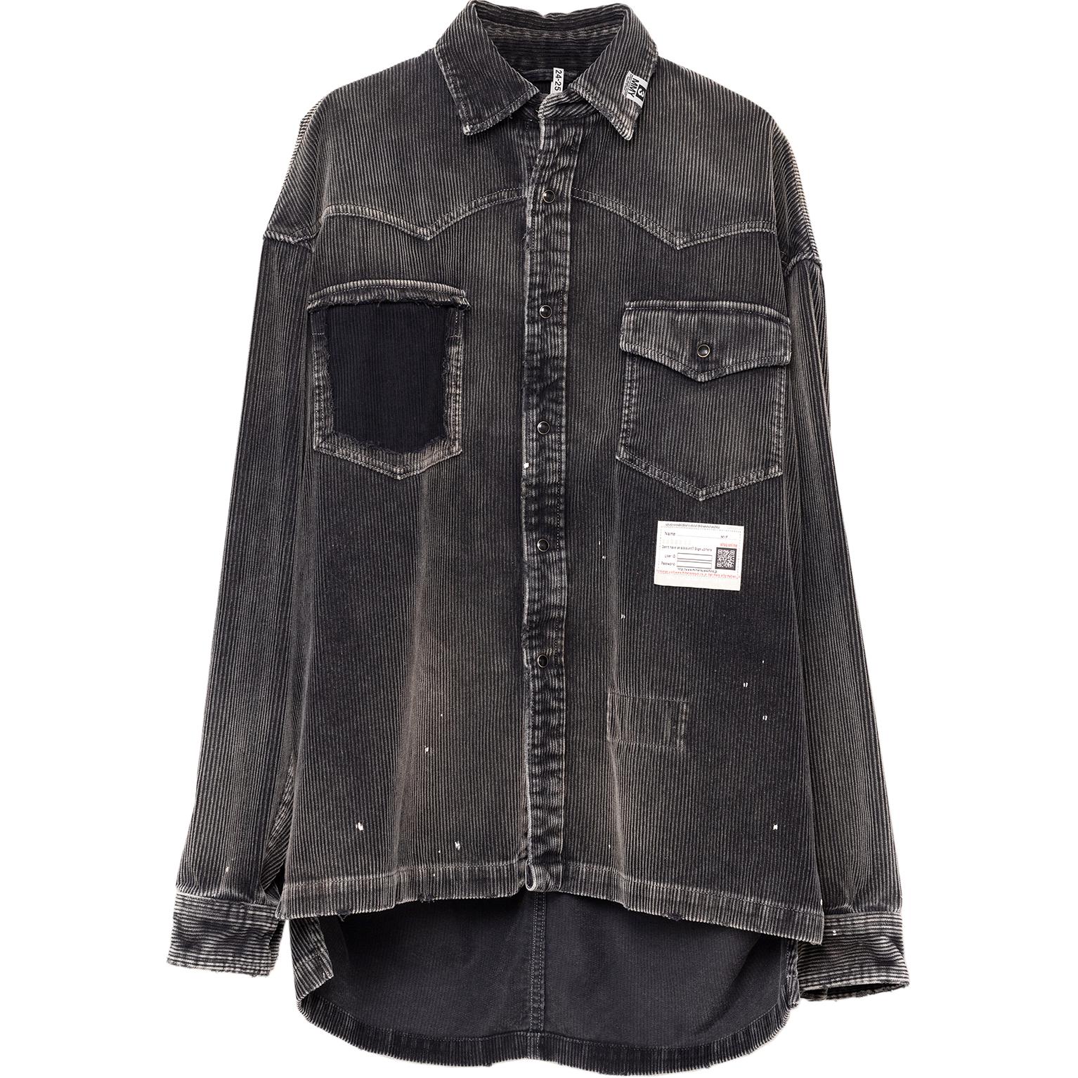 Maison Mihara Yasuhiro FW24 Retro Pocket Long Sleeve Shirt Men’s Black A13SH086-BLACK